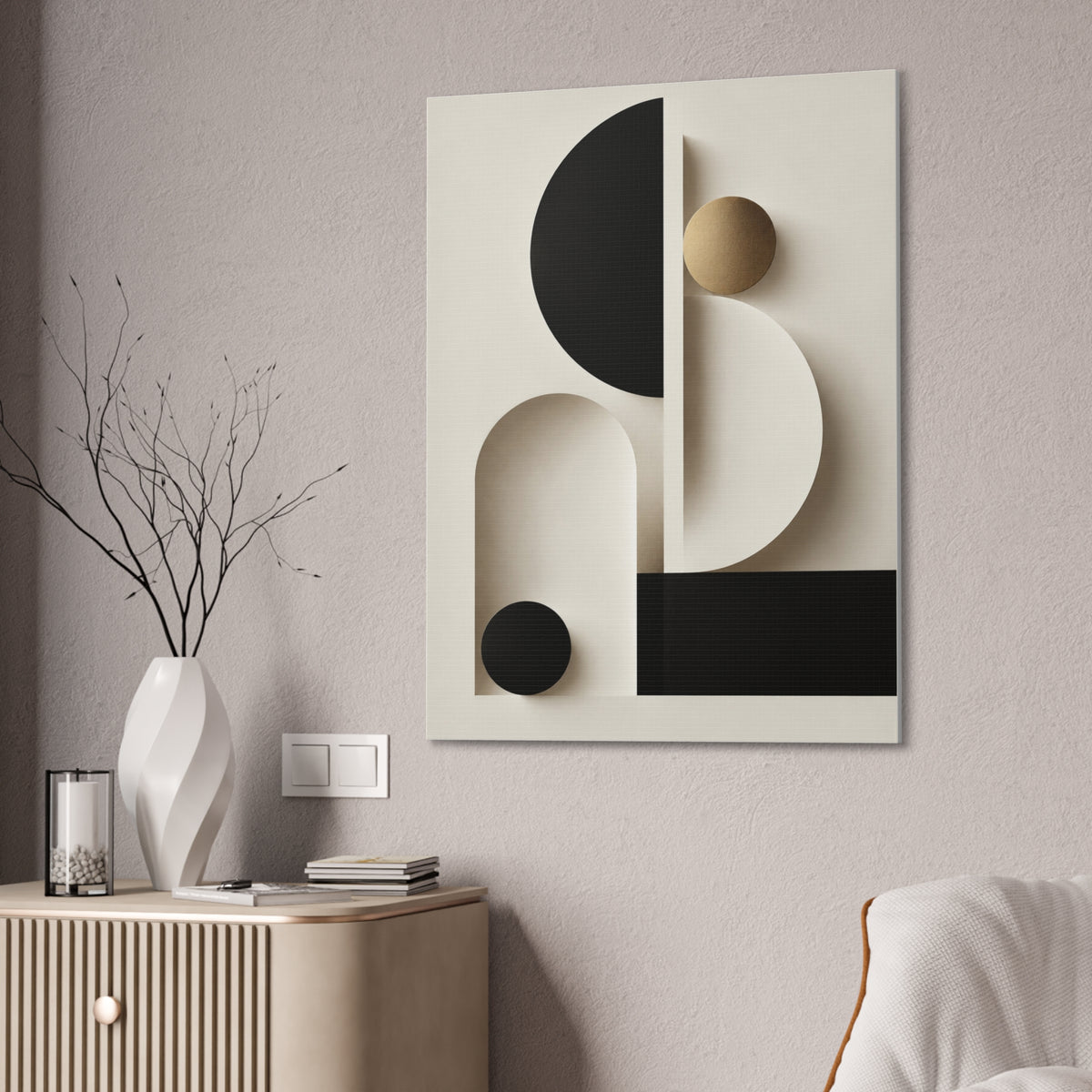 Abstract Geometric White | Canvas Wall Art