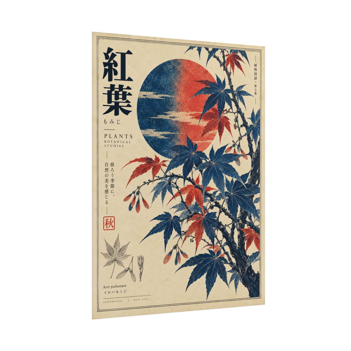Japanese Maple Art Print | Blue Herbarium