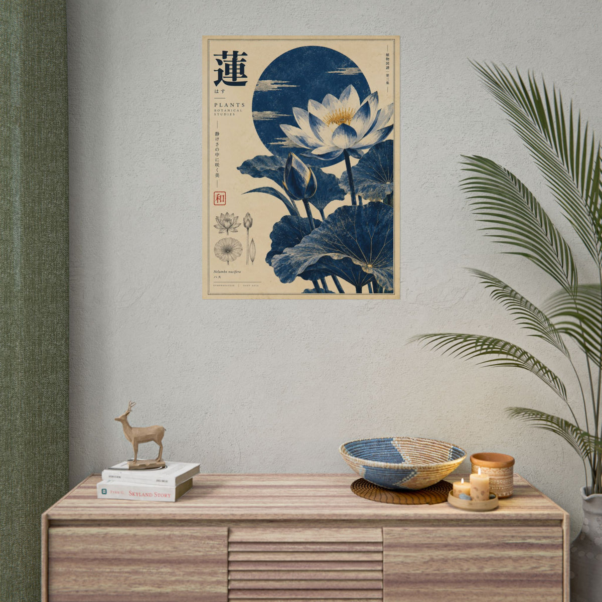 Blue Lotus Botanical Art Print | Blue Herbarium