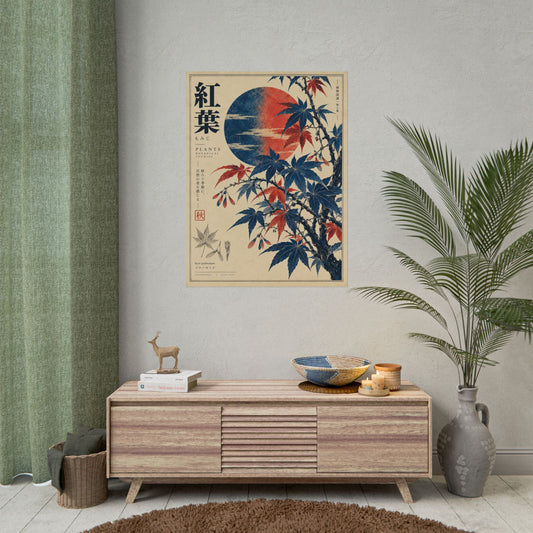 Japanese Maple Art Print | Blue Herbarium