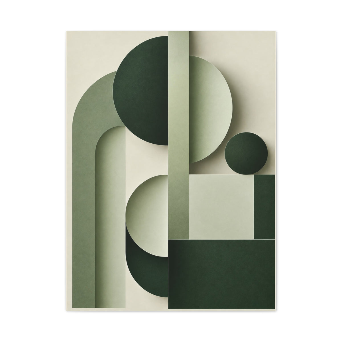 Abstract Geometric Green | Canvas Wall Art