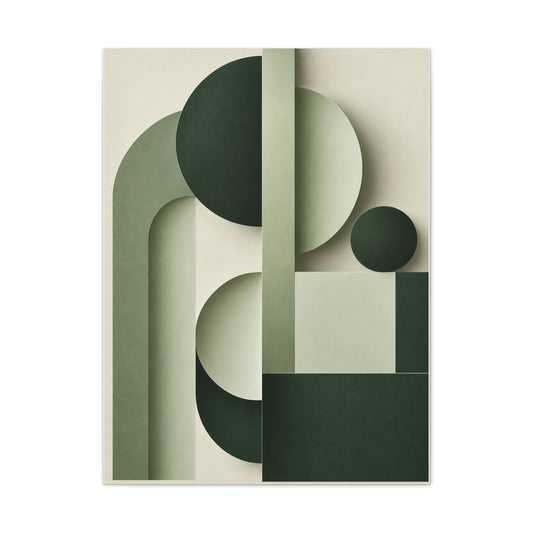 Abstract Geometric Green | Canvas Wall Art