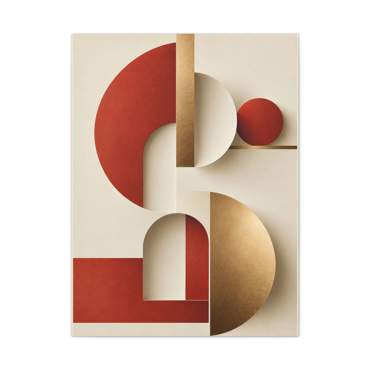 Abstract Geometric Red I Canvas Wall Art