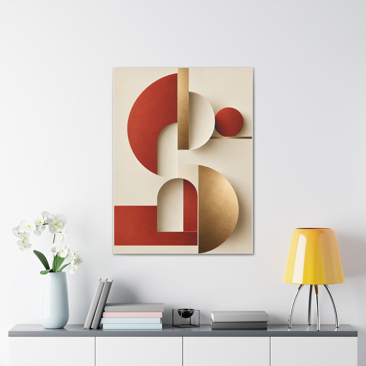 Abstract Geometric Red I Canvas Wall Art
