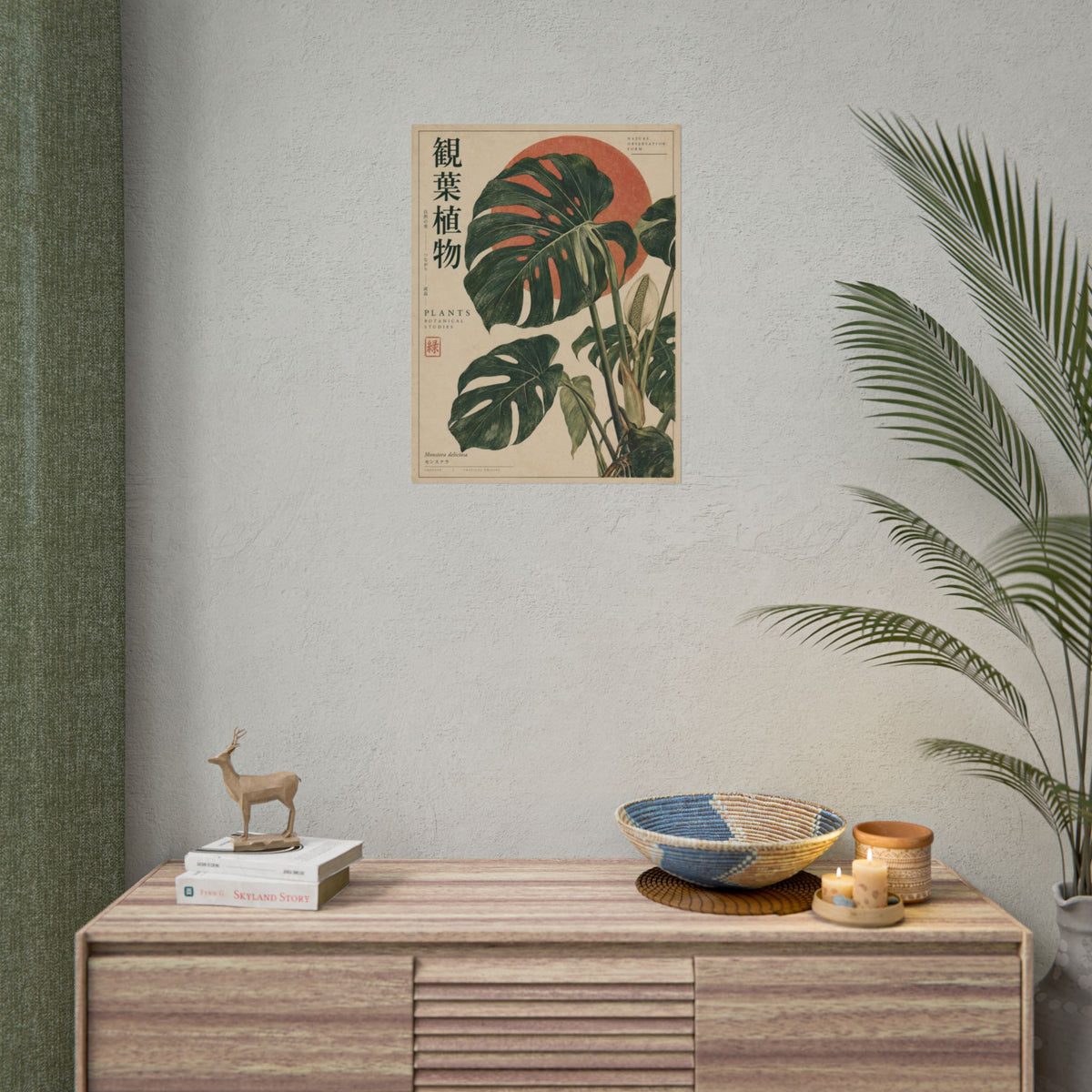 Monstera Botanical Study Art Print | Red Herbarium