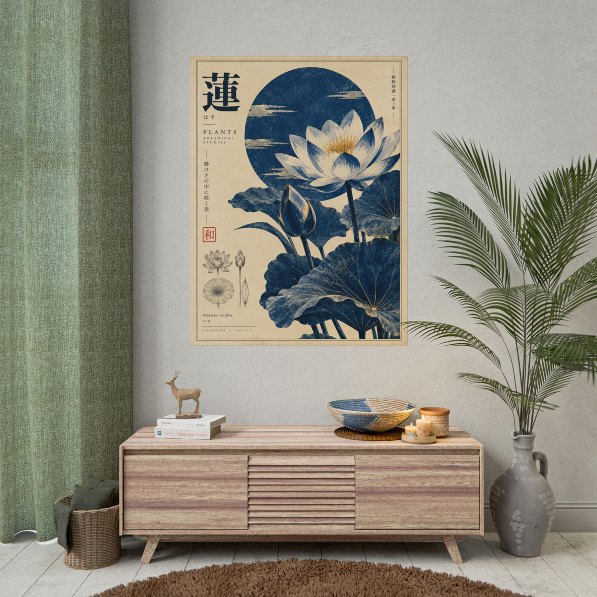 Blue Lotus Botanical Art Print | Blue Herbarium