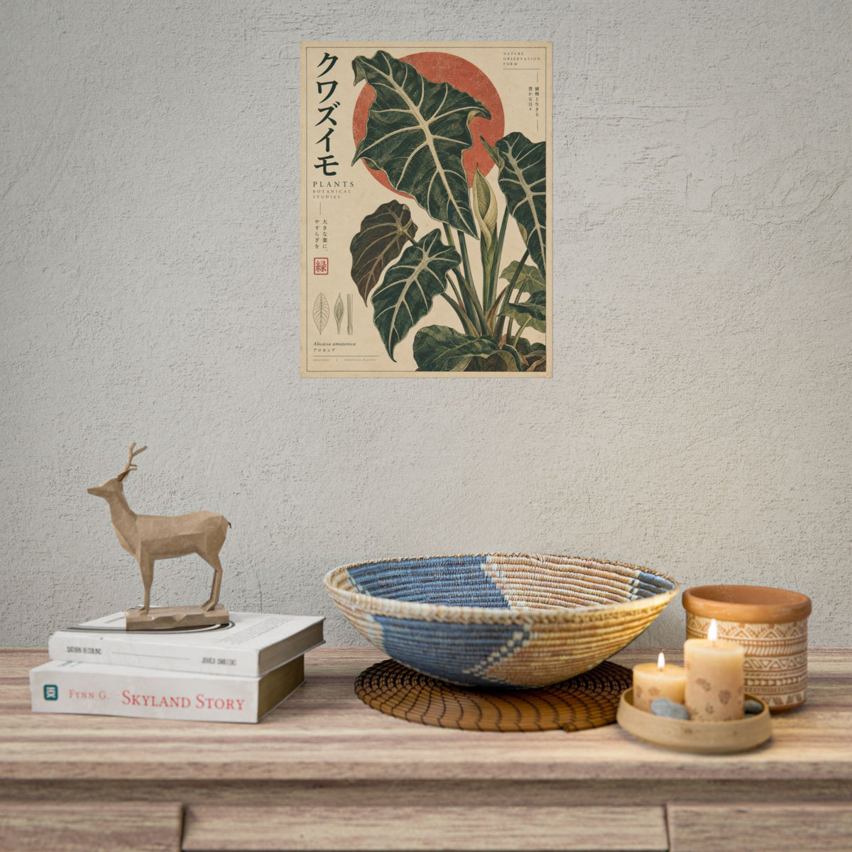Alocasia Botanical Study Art Print | Red Herbarium