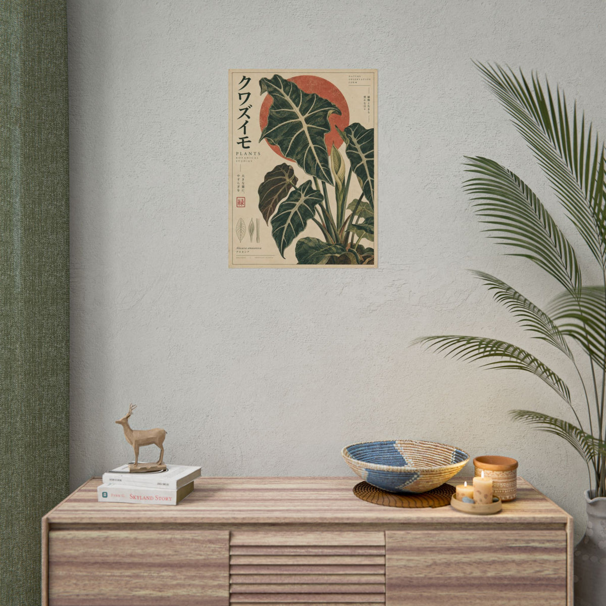 Alocasia Botanical Study Art Print | Red Herbarium