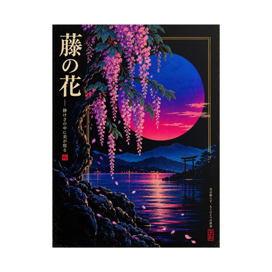 Japanese Wisteria Nightscape Print / Poster | Neon Nights