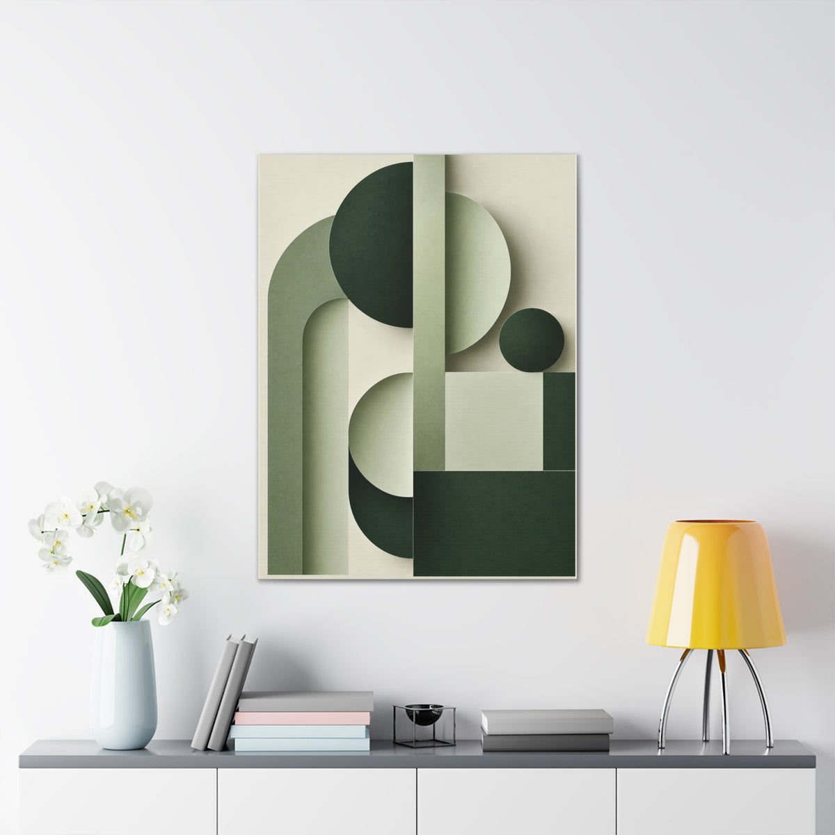 Abstract Geometric Green | Canvas Wall Art