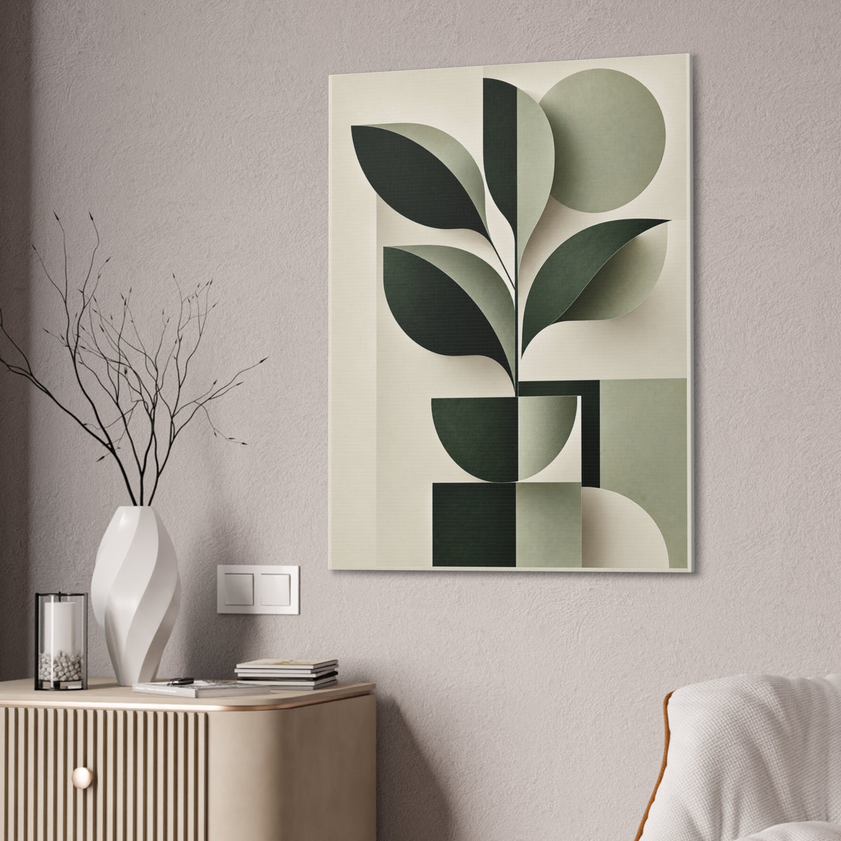 Abstract Botanical Green | Canvas Wall Art