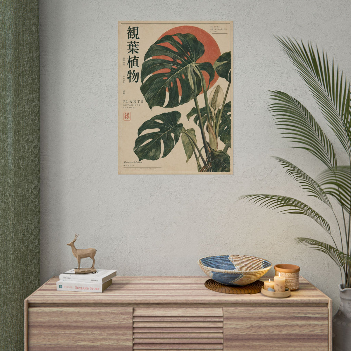 Monstera Botanical Study Art Print | Red Herbarium