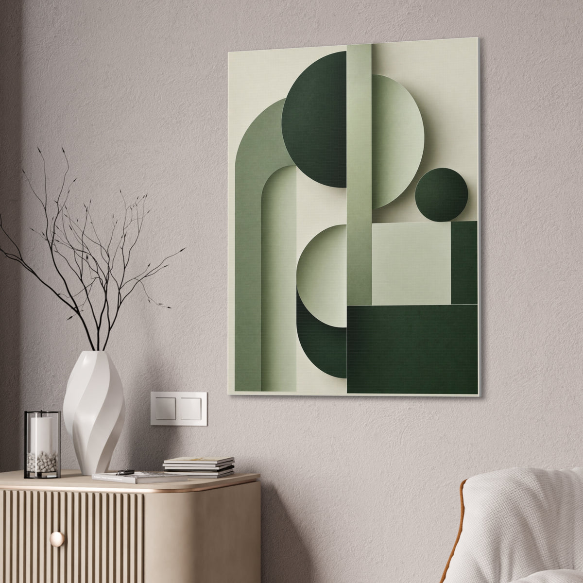 Abstract Geometric Green | Canvas Wall Art