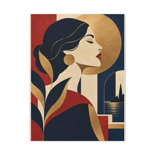 Abstract Sunset Woman Multicolor | Canvas Wall Art