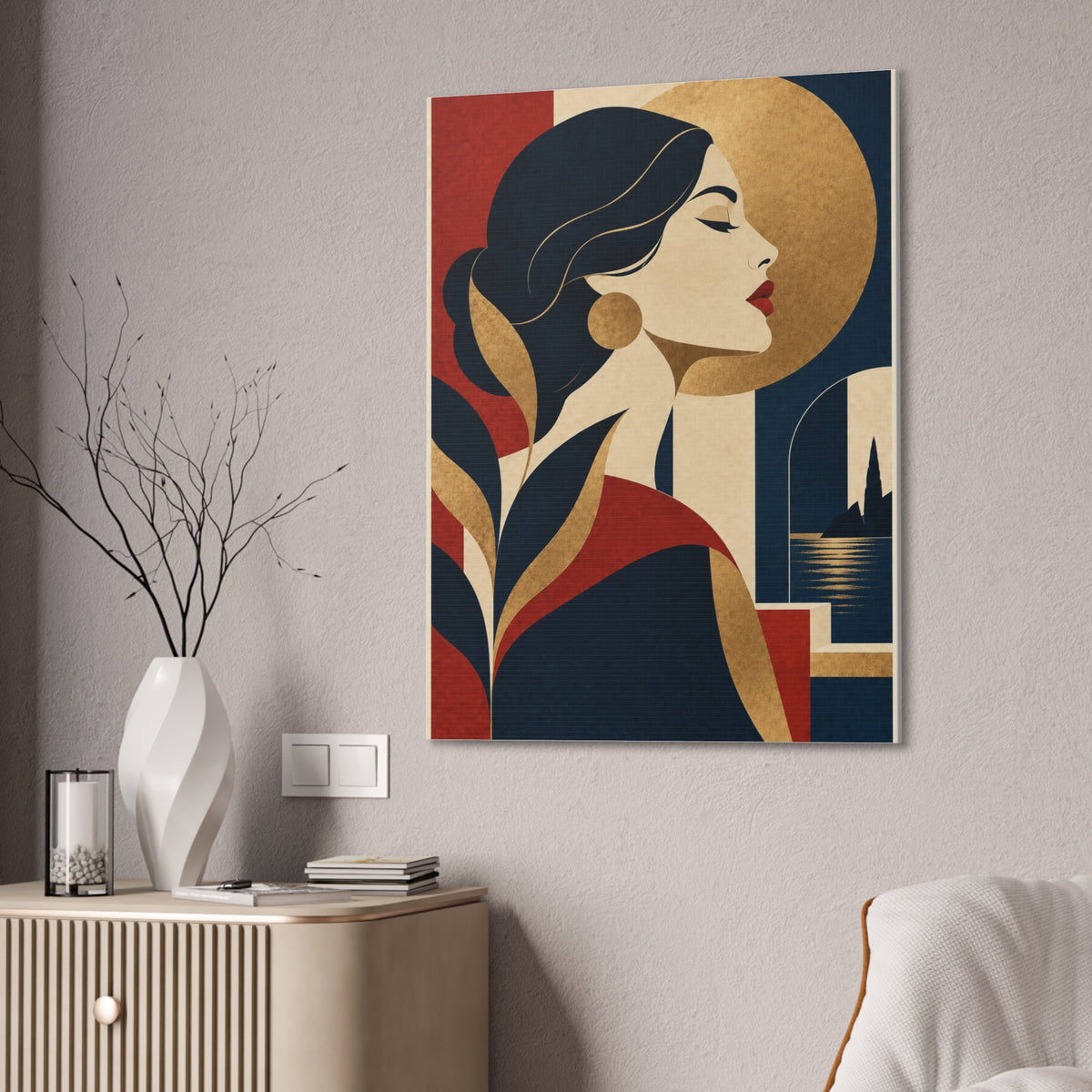 Abstract Sunset Woman Multicolor | Canvas Wall Art