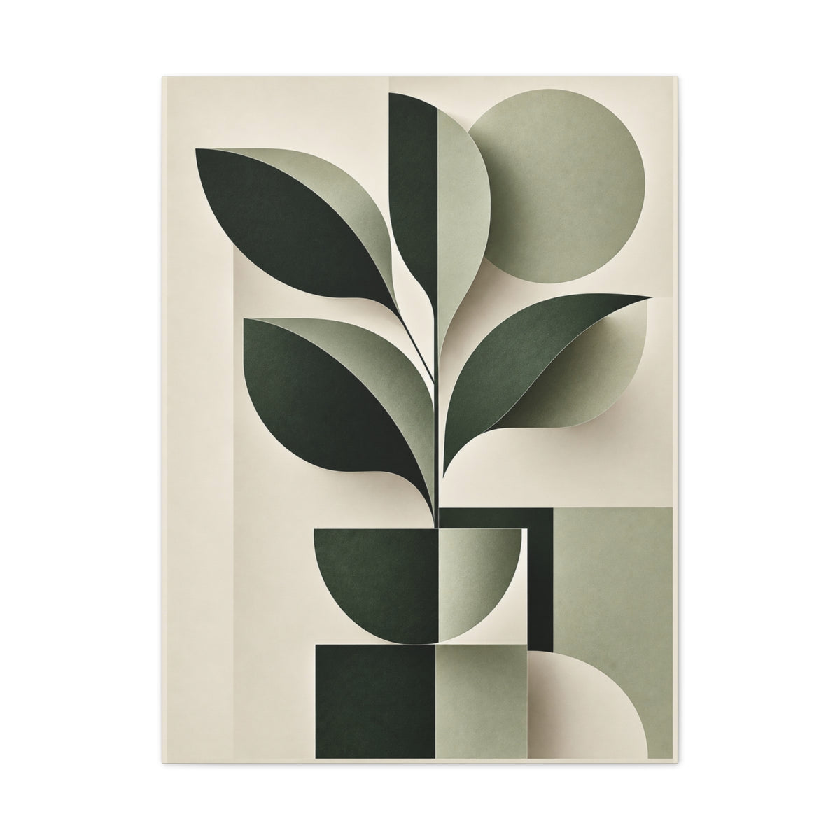 Abstract Botanical Green | Canvas Wall Art