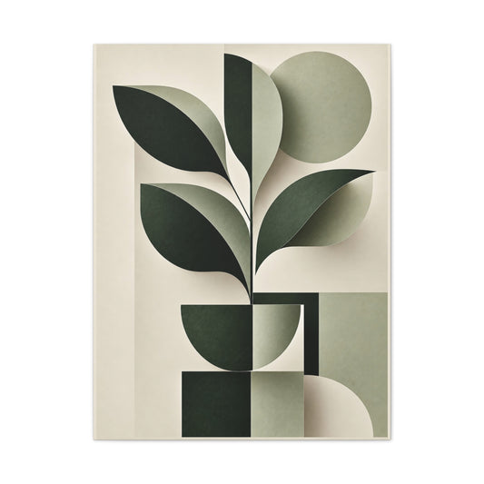 Abstract Botanical Green | Canvas Wall Art