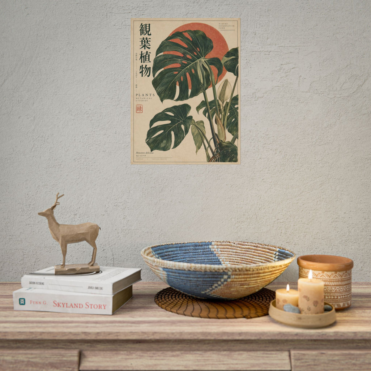 Monstera Botanical Study Art Print | Red Herbarium