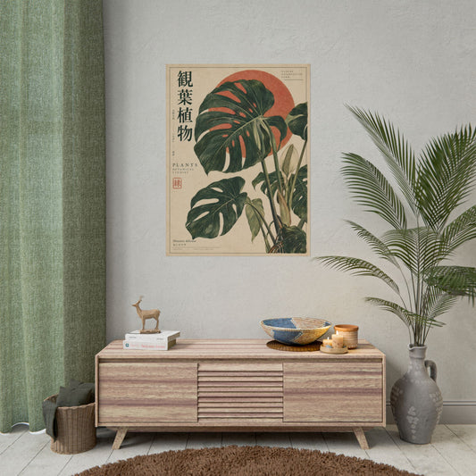 Monstera Botanical Study Art Print / Poster | Red Herbarium