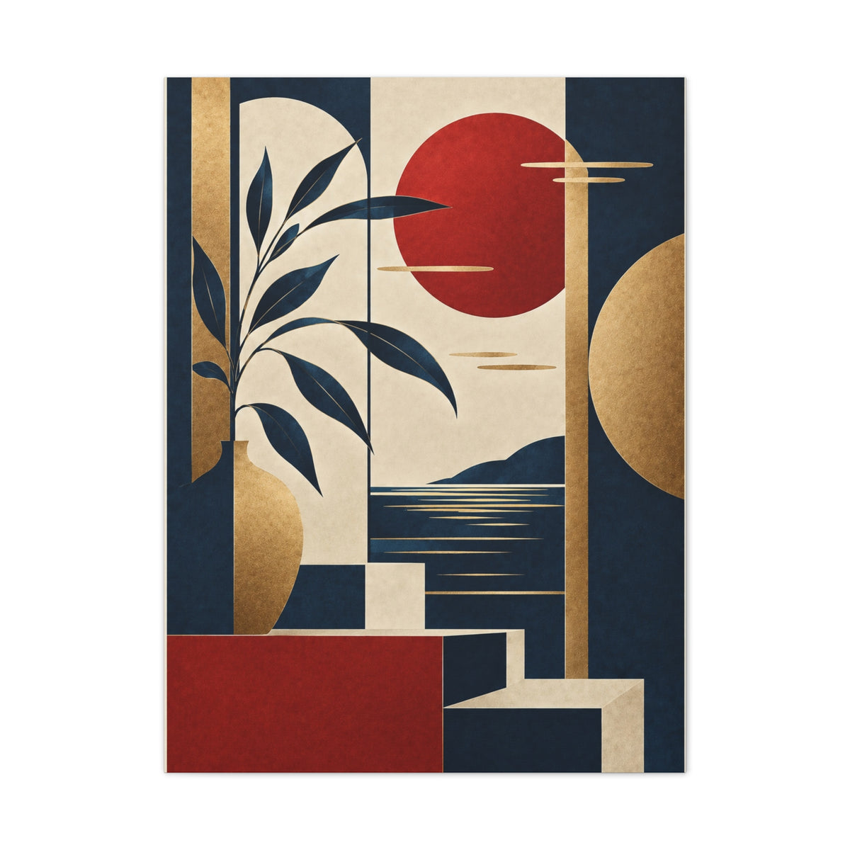 Abstract Sunset Coastal Multicolor | Canvas Wall Art
