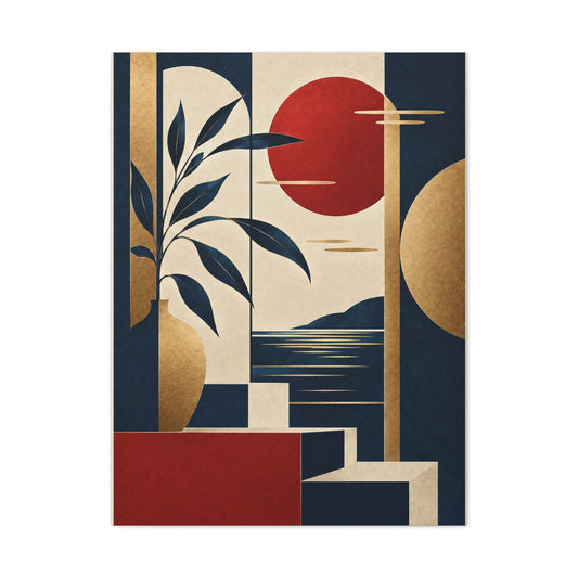 Abstract Sunset Coastal Multicolor | Canvas Wall Art